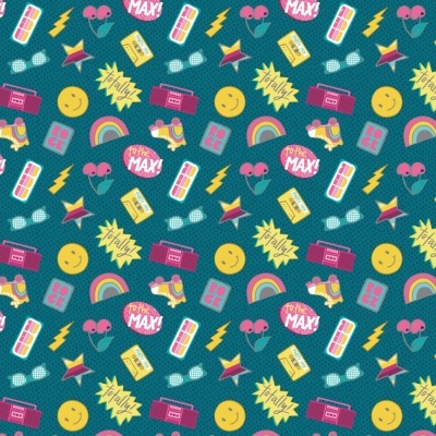 Tecido Camelot Fabrics | STICKERS - TEAL