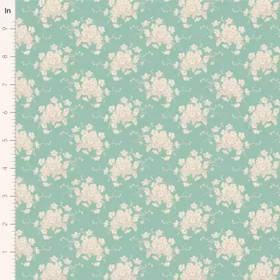 Tecido Tilda | Sunday Brunch - White Flower Teal