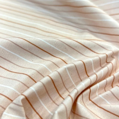 Tecido Pontotextil | Riscas - Bege, Branco e Castanho