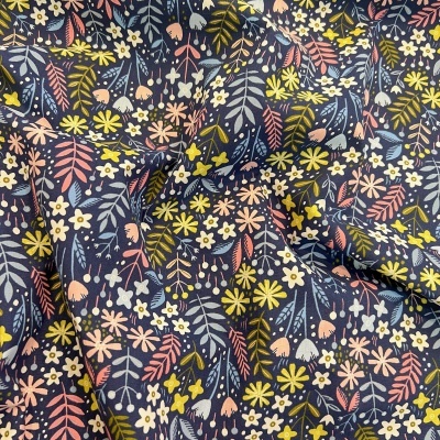 Tecido Poppy | Flower - Azul Claro