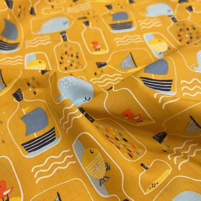 Tecido Poppy | Bottle Post - Mostarda