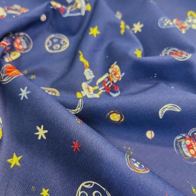 Tecido Poppy | Cool Space Vehicles - Azul Escuro