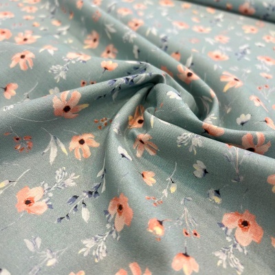 Tecido Poppy | Flowers - Verde