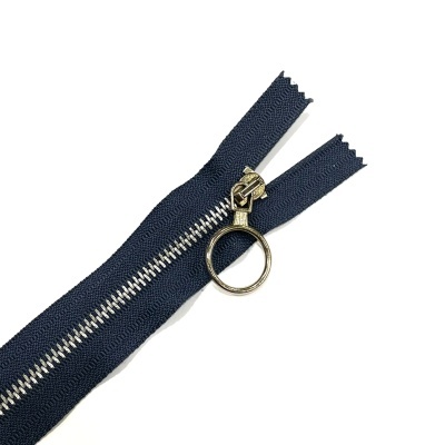 Fecho | Azul Ganga Cremalheira Prateada - 25cm