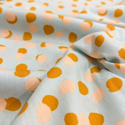 Tecido Poppy | Dots - Pêssego e Mostarda