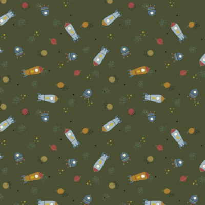 Tecido Poppy | Space and Stripes - Azeitona