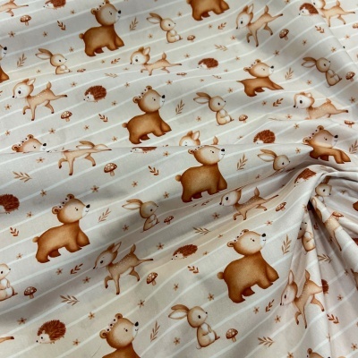 Tecido Pontotextil | Bosque - Bege