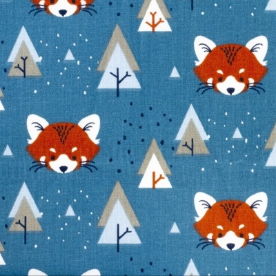 Tecido Le Tissu by Domotex | Raposas do Bosque - Azul Petróleo