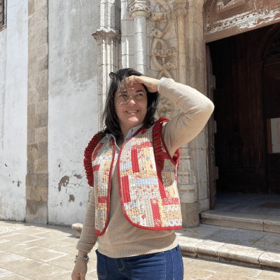 Passo-a-passo | Pontotextil - Colete com folho em Patchwork