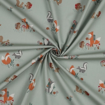 Tecido Poppy | Forest Animals - Verde