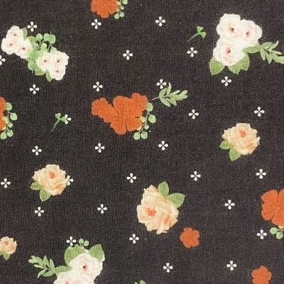 Tecido Rosas - Preto