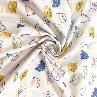 Tecido Poppy | Chic Cats - Branco