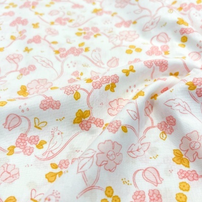 Tecido Poppy | Romantic Flowers - Branco