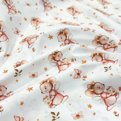 Tecido Pontotextil | Ratinhas Princesas - Branco