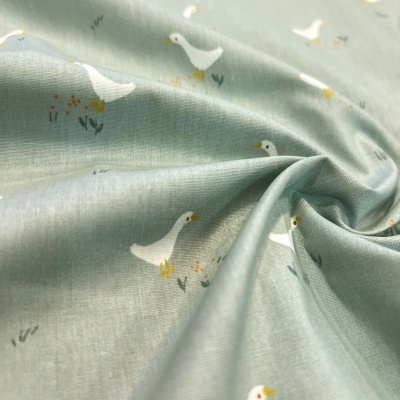 Tecido Poppy | Goose and Flowers - Teal