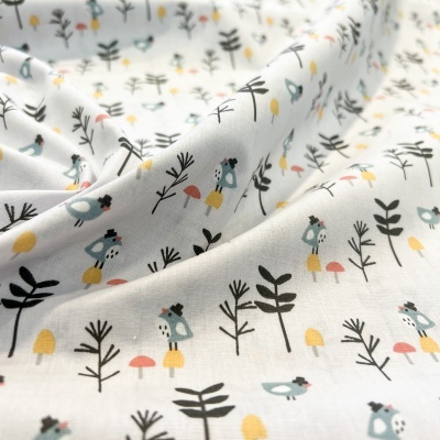 Tecido Le Tissue by Domotex | Forest Bird - Cinza