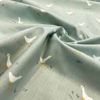 Tecido Poppy | Goose and Flowers - Teal