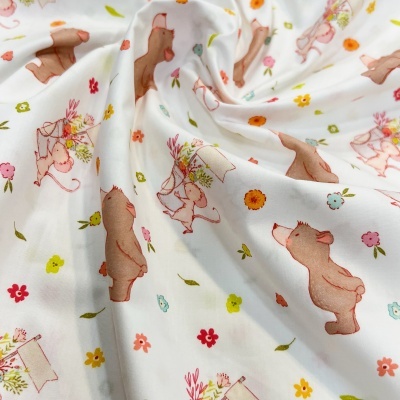 Tecido Pontotextil | Marcha da Primavera - Branco