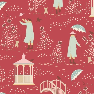 Tecido Tilda | Windy Walk - Dusty Red