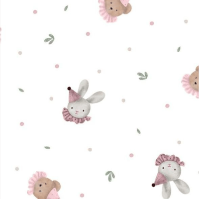 Tecido | Animais em Festa - Rosa