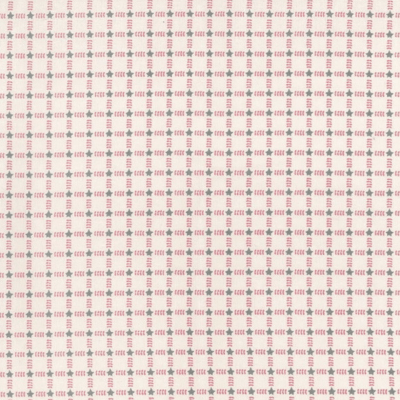 Tecido Lynette Anderson | Winter Playground - Checkered Stars Cream/ Pink