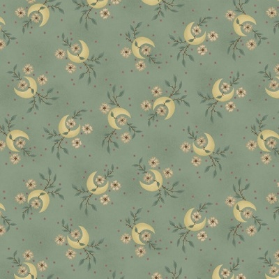 Tecido Kim Diehl | Gratitude and Grace - Crescent Moons Aqua