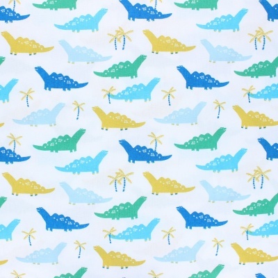 Tecido Poppy | Dino - Branco