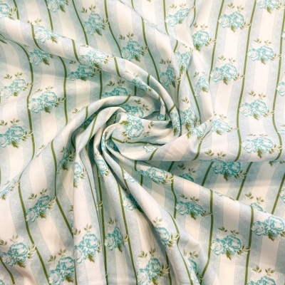 FABRICART | Riscas de Flores - Verde Água