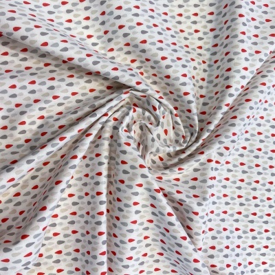 Tecido Le Tissu by Domotex | Pingos - Cinzentos e Vermelhos