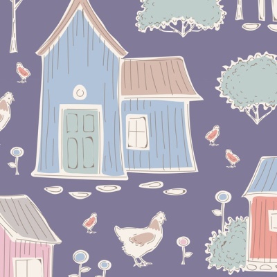 Tecido Tilda | Farm Animals - Blueberry