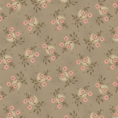 Tecido Kim Diehl | Gratitude and Grace - Crescent Moons Taupey Grey