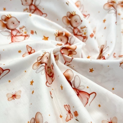Tecido Pontotextil | Ratinhas Princesas - Branco
