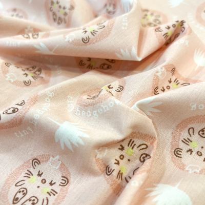 Tecido Le Tissu by Domotex | Tiny Hedgehog - Coral