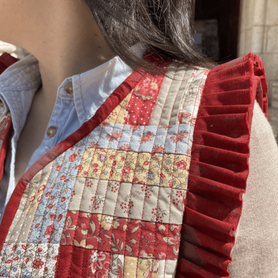 Passo-a-passo | Pontotextil - Colete com folho em Patchwork