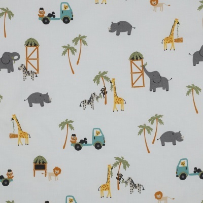 Tecido Poppy | Safari Animals - Branco