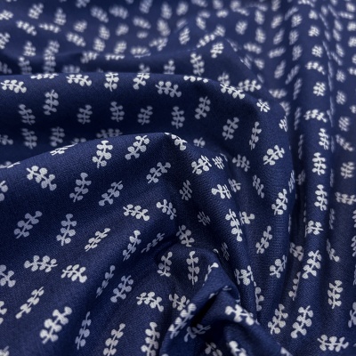 Tecido Poppy | Leaves - Azul Escuro
