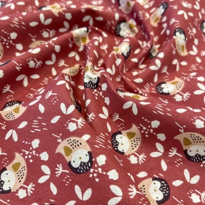 Tecido Le Tissu by Domotex | Coruja - Bordeaux