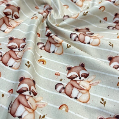 Tecido Pontotextil | Amizade - Verde com Riscas