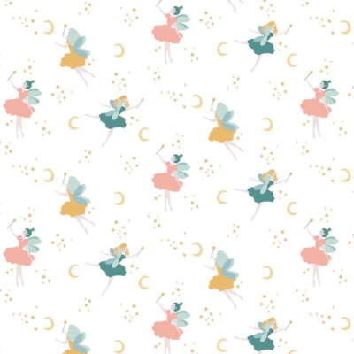 Tecido Poppy | Magical Fairy - Branco