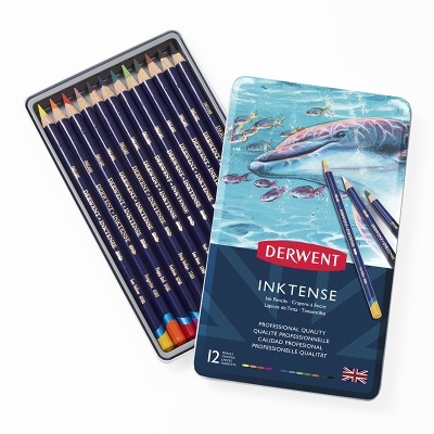 Derwent | Caixa Metal Lápis Inktense - 12 Cores