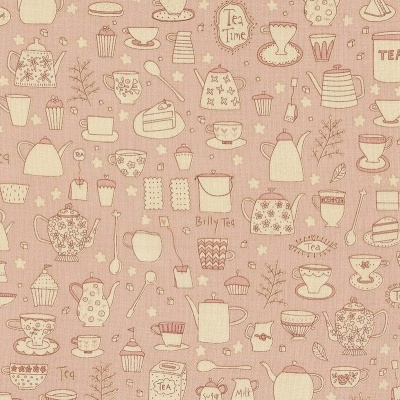 Tecido Anni Downs | Tealicious - #2417 Tea Cups and Tea Pots Light Rose