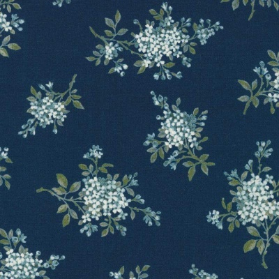 Tecido Robert Kaufman | Petite Nostalgia - Hydrangeas Navy