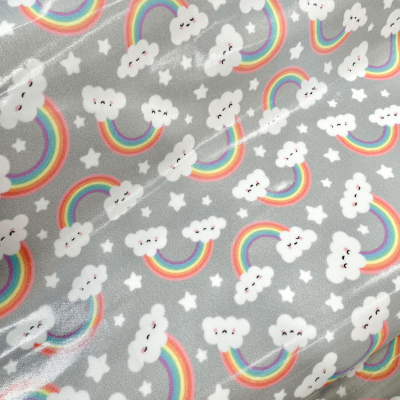 Tecido Plastificado | Arco-Íris - Cinzento