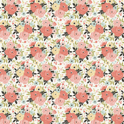 Tecido Riley Blake | Floral - Cream