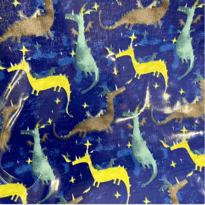 Tecido Plastificado | Dragões - Azul Escuro