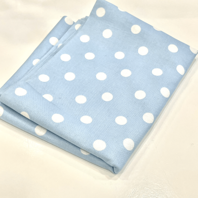 Retalho | Azul Claro Bolas Brancas - 65 cm x 110 cm