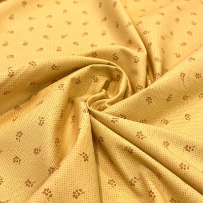 Tecido Stof | Tiny Delight - Dots & Flowers - Amarelo Torrado