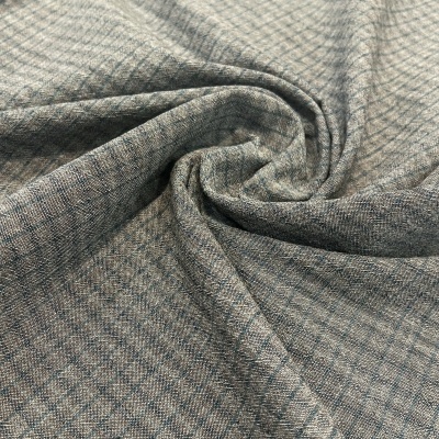 Tecido Japonês | Squares - Cinzento e Azul