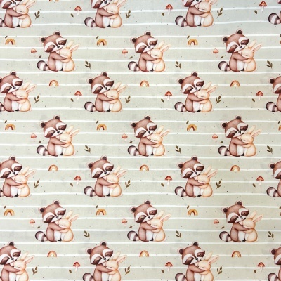 Tecido Pontotextil | Amizade - Verde com Riscas