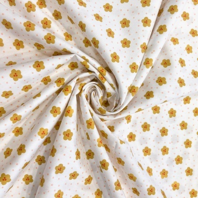 Tecido Poppy | Lovely Daisy Story - Branco